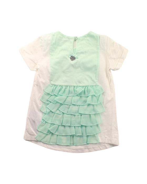 A White Short Sleeve Tops from Blumarine in size 3T for girl. (Back View)
