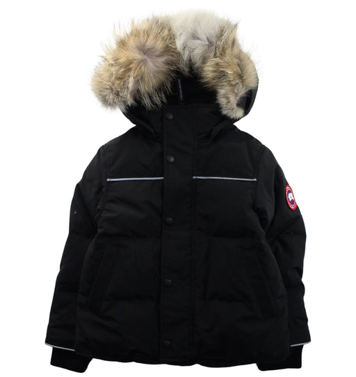 A Black Puffer/Quilted Coats & Outerwear from Canada Goose in size 4T for boy. (Front View)