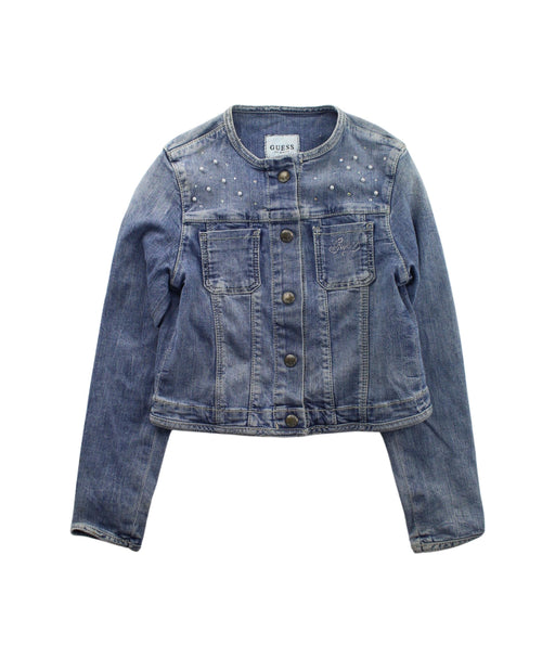 A Blue Lightweight Jackets from Guess in size 8Y for girl. (Front View)