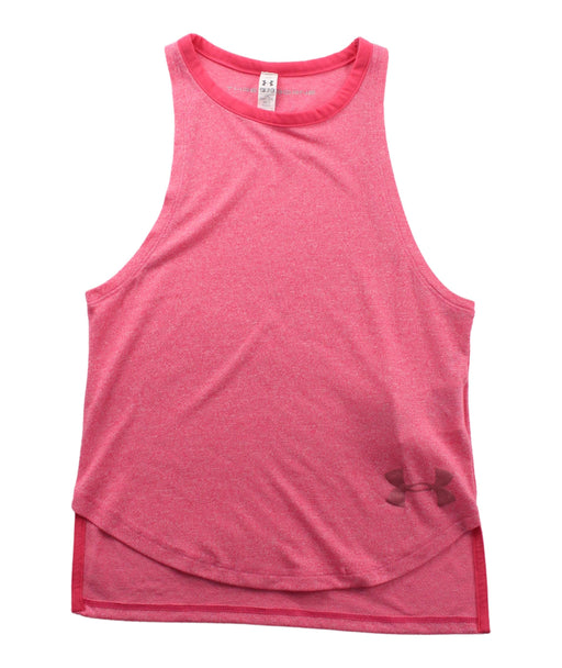 A Pink Sleeveless T Shirts from Under Armour in size 8Y for boy. (Front View)