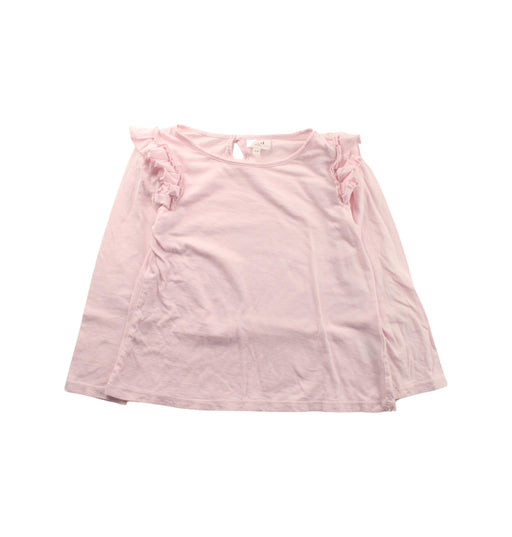 A Pink Long Sleeve Tops from Seed in size 5T for girl. (Front View)