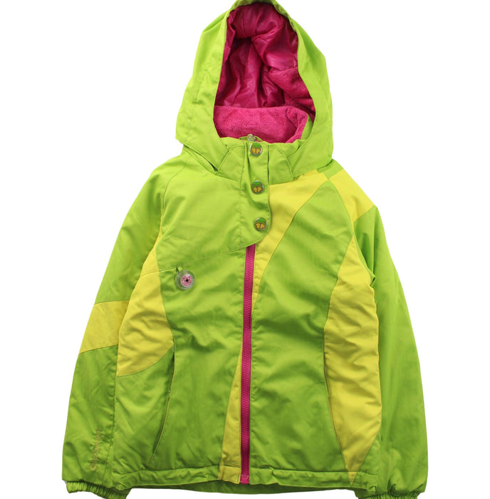 A Green Ski Jackets from Obermeyer in size 7Y for boy. (Front View)
