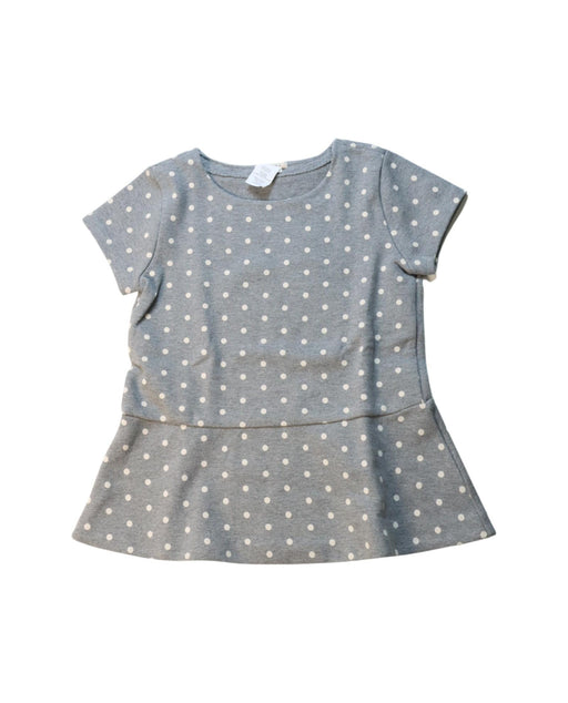 A Grey Short Sleeve Tops from Crewcuts in size 6T for girl. (Front View)