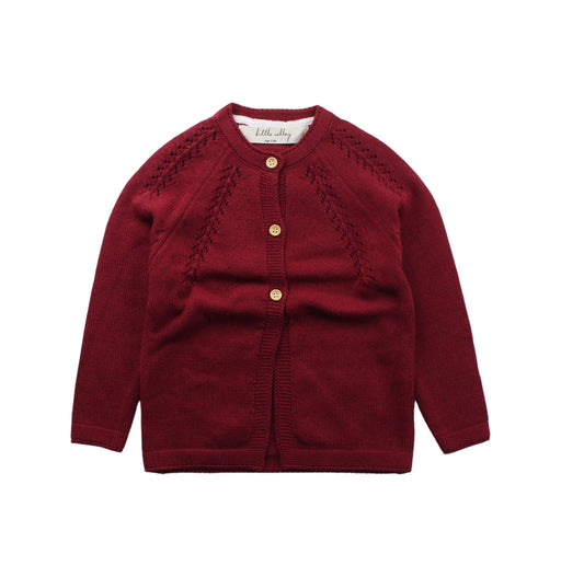 A Red Cardigans from Little Valley in size 2T for girl. (Front View)