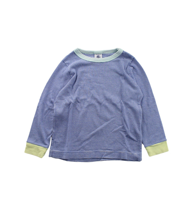 A Blue Pyjama Sets from Petit Bateau in size 4T for boy. (Front View)