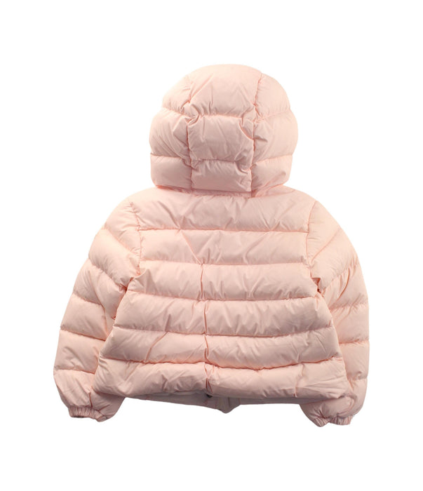 A Pink Puffer/Quilted Coats & Outerwear from Moncler in size 3T for girl. (Back View)