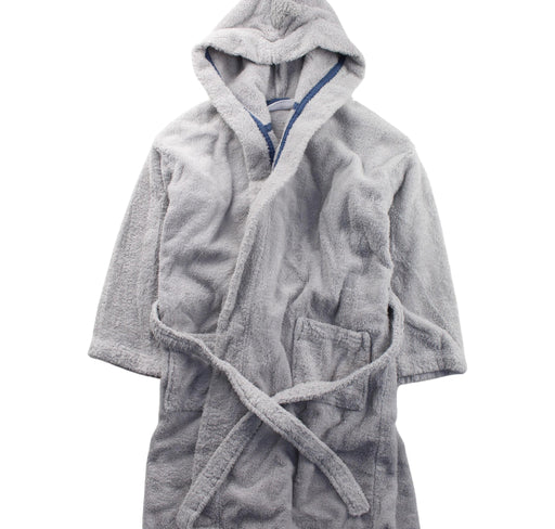 A Grey Bathrobes from The Little White Company in size 7Y for girl. (Front View)
