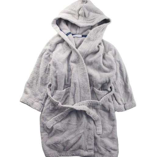 A Grey Bathrobes from The Little White Company in size 5T for girl. (Front View)