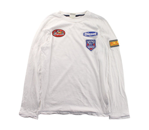 A White Long Sleeve T Shirts from Diesel in size 9Y for boy. (Front View)