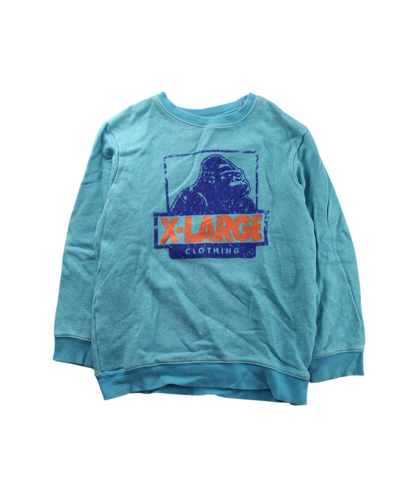 A Blue Crewneck Sweatshirts from XLARGE Kids in size 6T for boy. (Front View)