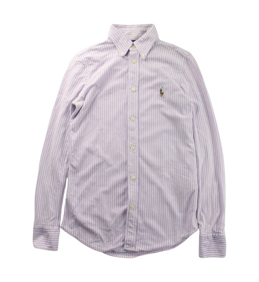 A Purple Long Sleeve Shirts from Ralph Lauren in size 14Y for boy. (Front View)