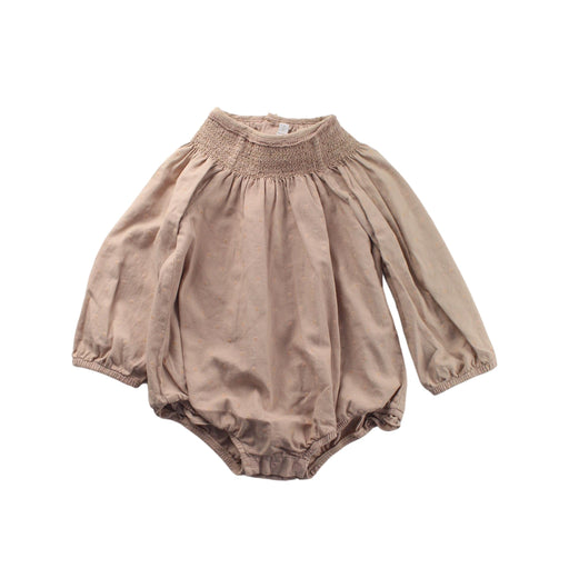 A Beige Long Sleeve Bodysuits from Laranjinha in size 6-12M for girl. (Front View)