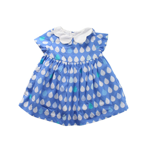 A Blue Short Sleeve Dresses from Jacadi in size 3-6M for girl. (Front View)