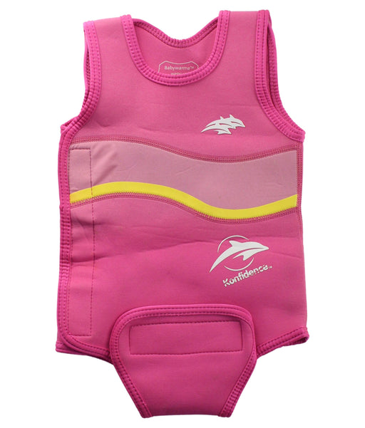A Pink Wetsuits from Konfidence in size 12-18M for girl. (Front View)