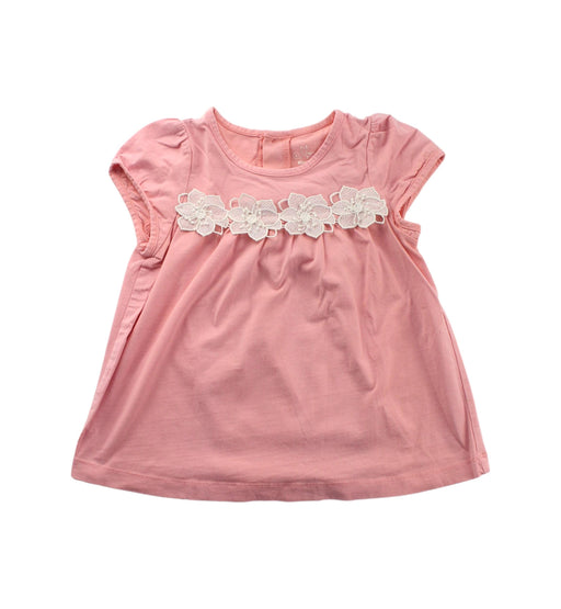 A Pink Short Sleeve Dresses from Kingkow in size 4T for girl. (Front View)