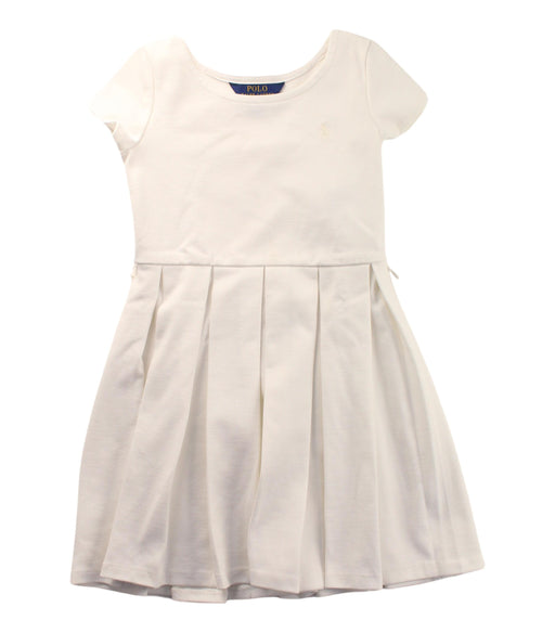 A White Short Sleeve Dresses from Polo Ralph Lauren in size 6T for girl. (Front View)