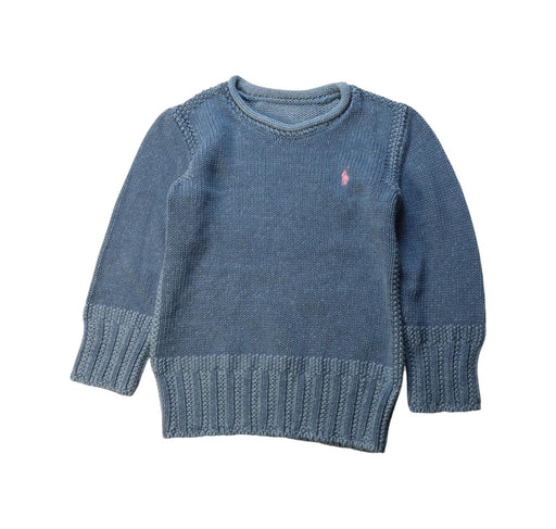 A Blue Knit Sweaters from Ralph Lauren in size 5T for girl. (Front View)