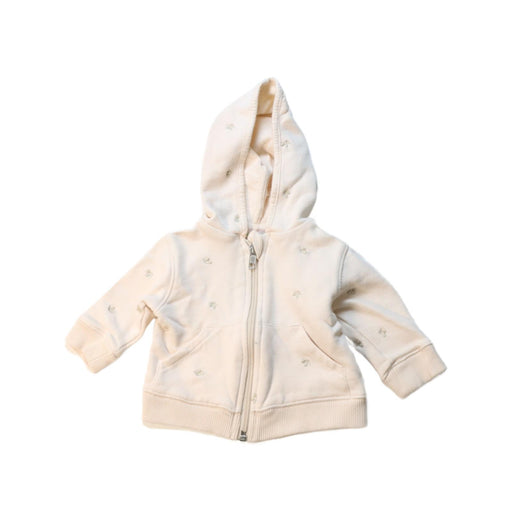 A Beige Hooded Sweatshirts from Bonpoint in size 3-6M for girl. (Front View)