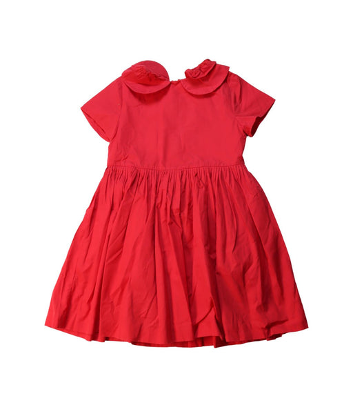 A Red Short Sleeve Dresses from Jacadi in size 6T for girl. (Front View)