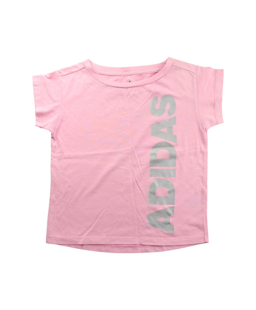 A Pink Short Sleeve T Shirts from Adidas in size 7Y for girl. (Front View)