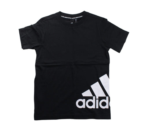 A Black Short Sleeve T Shirts from Adidas in size 10Y for boy. (Front View)