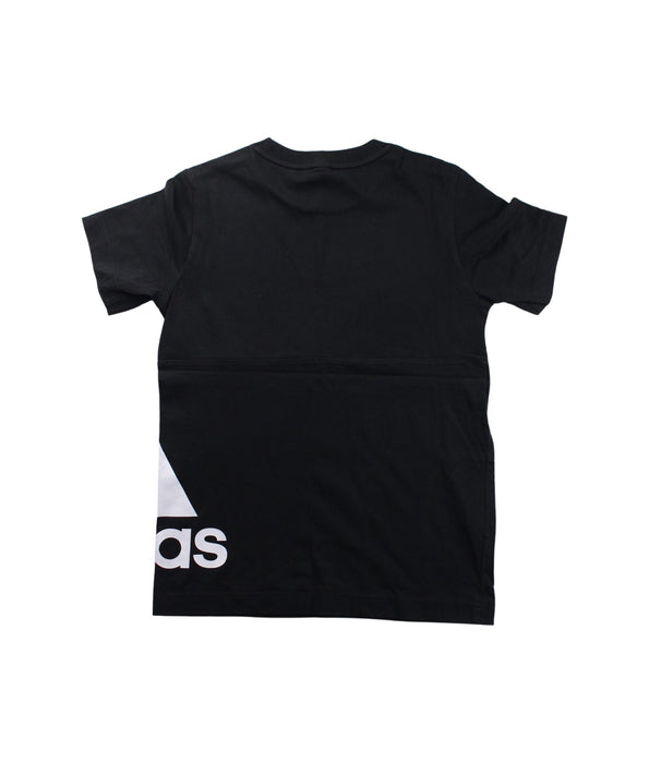 A Black Short Sleeve T Shirts from Adidas in size 10Y for boy. (Back View)