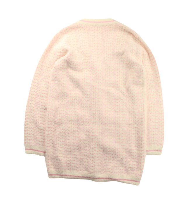 A Pink Cardigans from Momonittu in size 12Y for girl. (Back View)