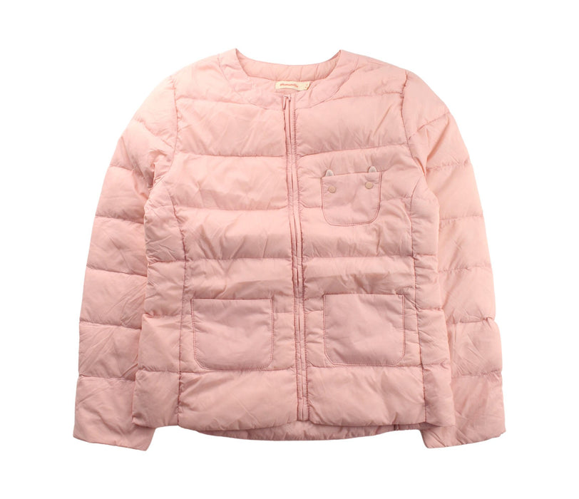 A Pink Puffer/Quilted Jackets from Momonittu in size 12Y for girl. (Front View)