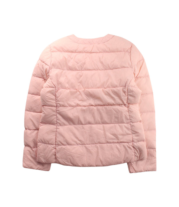 A Pink Puffer/Quilted Jackets from Momonittu in size 12Y for girl. (Back View)