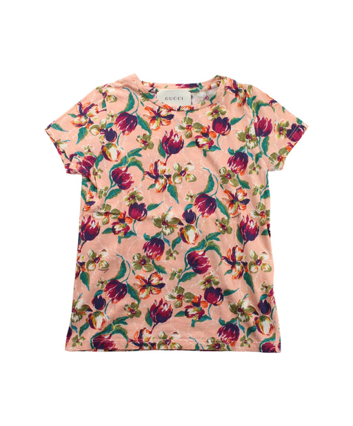 A Peach Short Sleeve T Shirts from Gucci in size 6T for girl. (Front View)