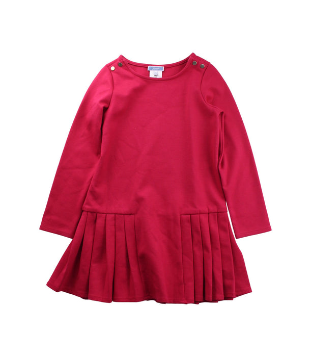 A Red Long Sleeve Dresses from Jacadi in size 6T for girl. (Front View)