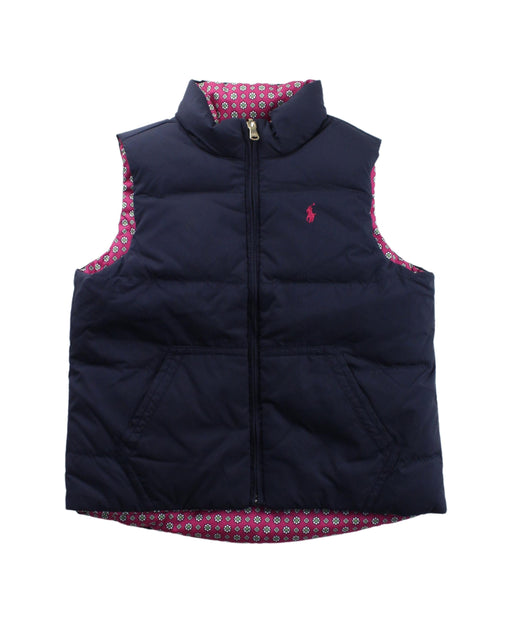 A Blue Outerwear Vests from Ralph Lauren in size 6T for girl. (Front View)