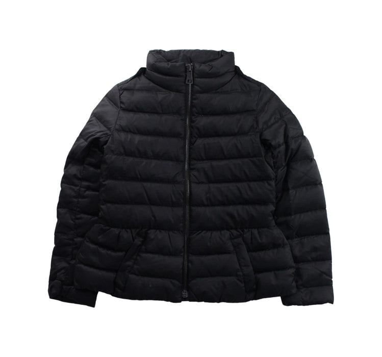 A Black Puffer/Quilted Jackets from Burberry in size 6T for boy. (Front View)