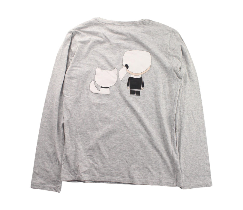 A Grey Long Sleeve T Shirts from DKNY in size 14Y for girl. (Back View)