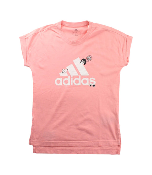 A Peach Short Sleeve T Shirts from Adidas in size 12Y for girl. (Front View)