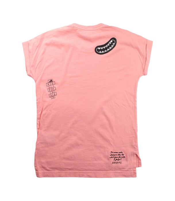 A Peach Short Sleeve T Shirts from Adidas in size 12Y for girl. (Back View)