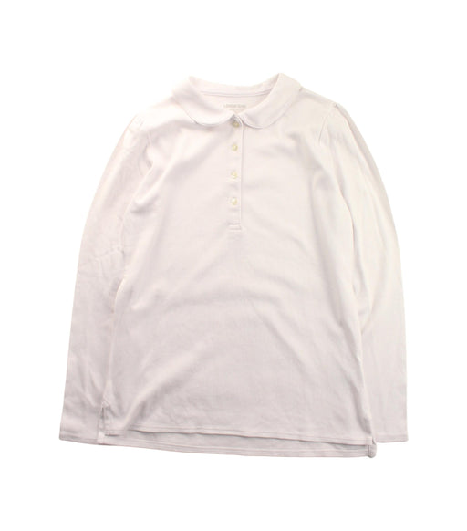 A White Long Sleeve Polos from Lands' End in size 10Y for boy. (Front View)