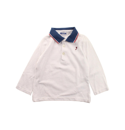 A White Long Sleeve Polos from Jacadi in size 3T for boy. (Front View)