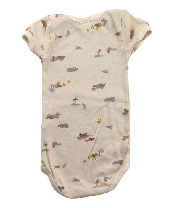 A Beige Short Sleeve Bodysuits from Petit Bateau in size 6-12M for boy. (Back View)
