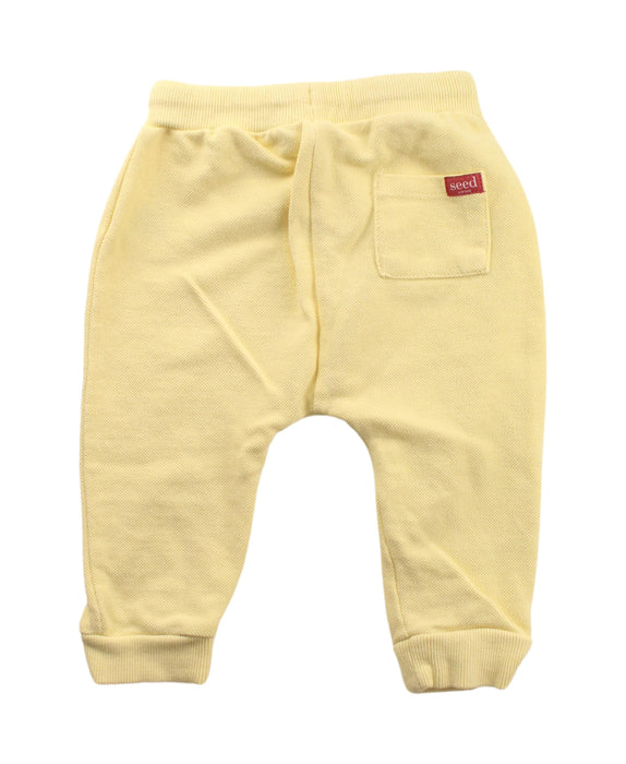 A Yellow Sweatpants from Seed in size 12-18M for girl. (Back View)