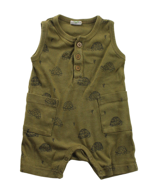 A Green Sleeveless Rompers from Nature Baby in size 3-6M for boy. (Front View)
