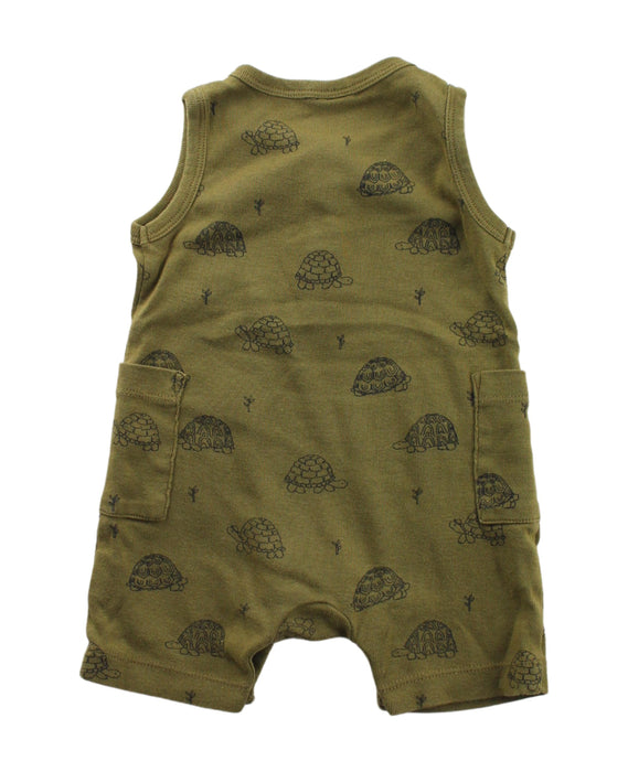 A Green Sleeveless Rompers from Nature Baby in size 3-6M for boy. (Back View)