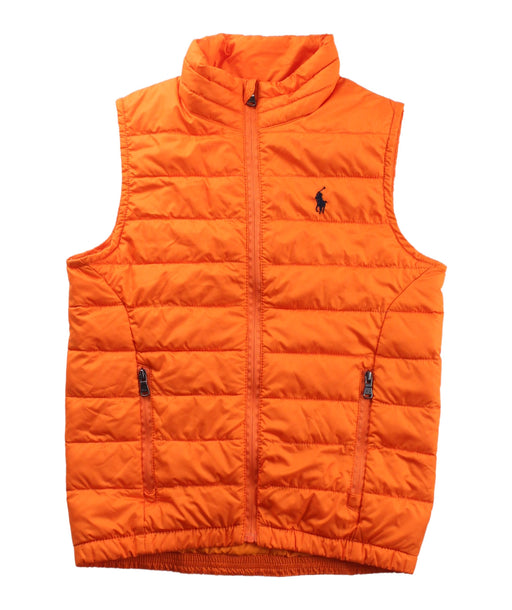 A Orange Outerwear Vests from Polo Ralph Lauren in size 4T for girl. (Front View)