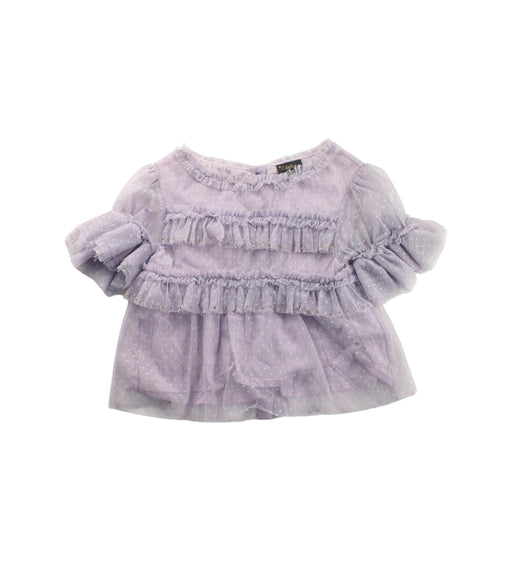 A Purple Short Sleeve Tops from Velveteen in size 4T for girl. (Front View)