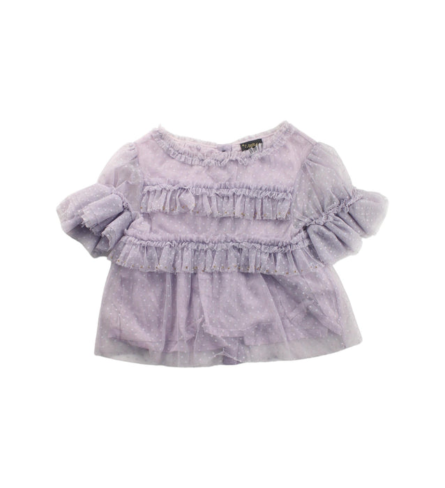 A Purple Short Sleeve Tops from Velveteen in size 4T for girl. (Front View)