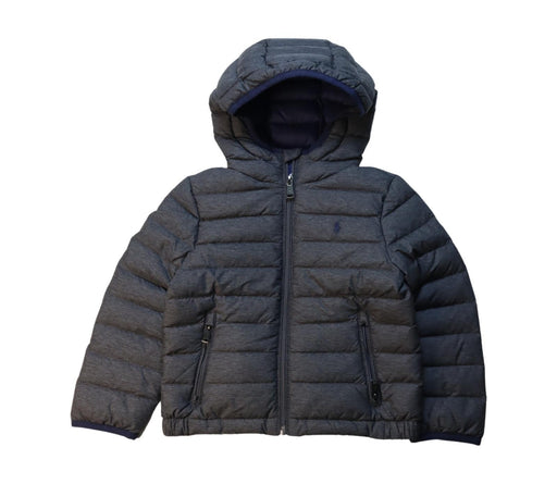 A Grey Puffer/Quilted Jackets from Polo Ralph Lauren in size 4T for boy. (Front View)