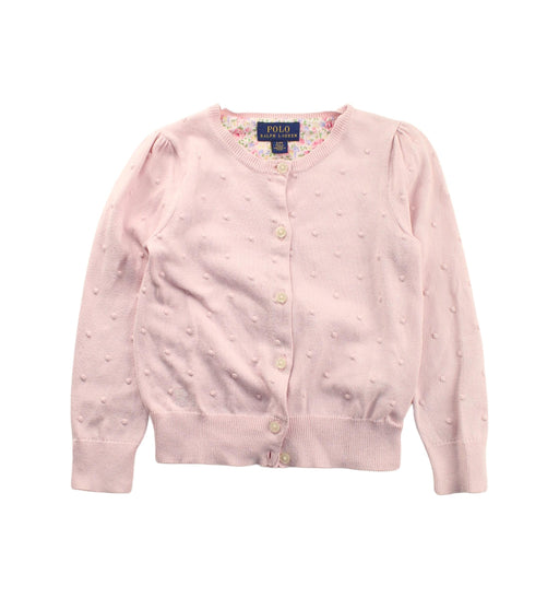 A Pink Cardigans from Polo Ralph Lauren in size 4T for girl. (Front View)
