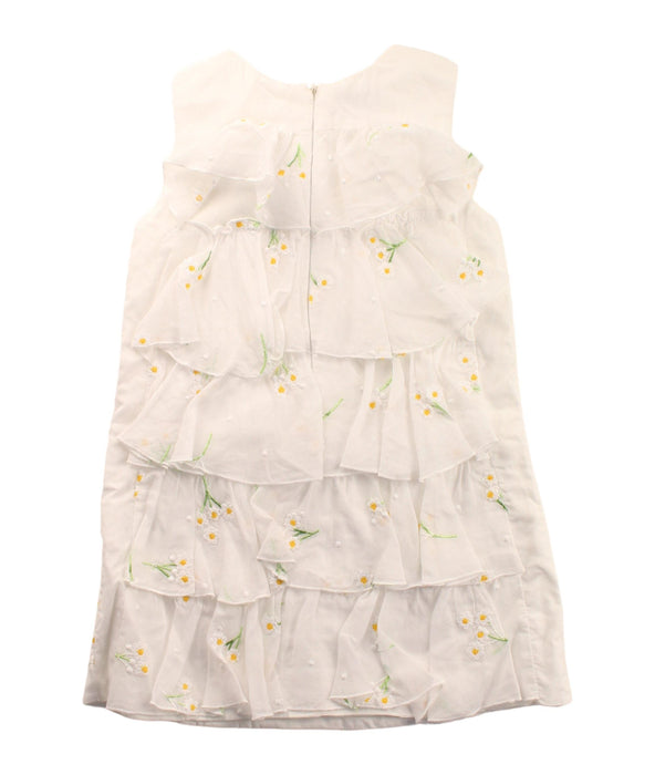 A White Sleeveless Dresses from I Pinco Pallino in size 4T for girl. (Back View)