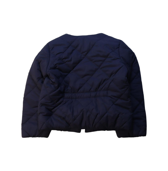 A Navy Puffer/Quilted Jackets from Burberry in size 6T for boy. (Back View)