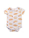 A White Short Sleeve Bodysuits from The Wee Bean in size 6-12M for neutral. (Front View)